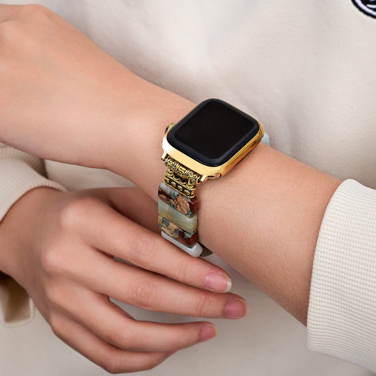 Correa elástica de Amazonita Tierra para Apple Watch
