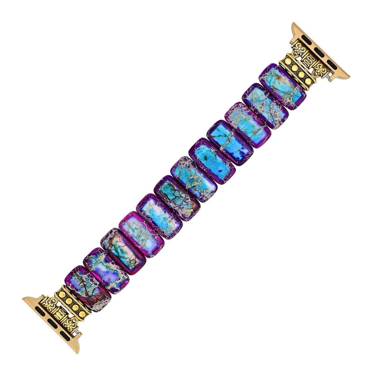 Correa elástica de jaspe tibetano majestuoso para Apple Watch