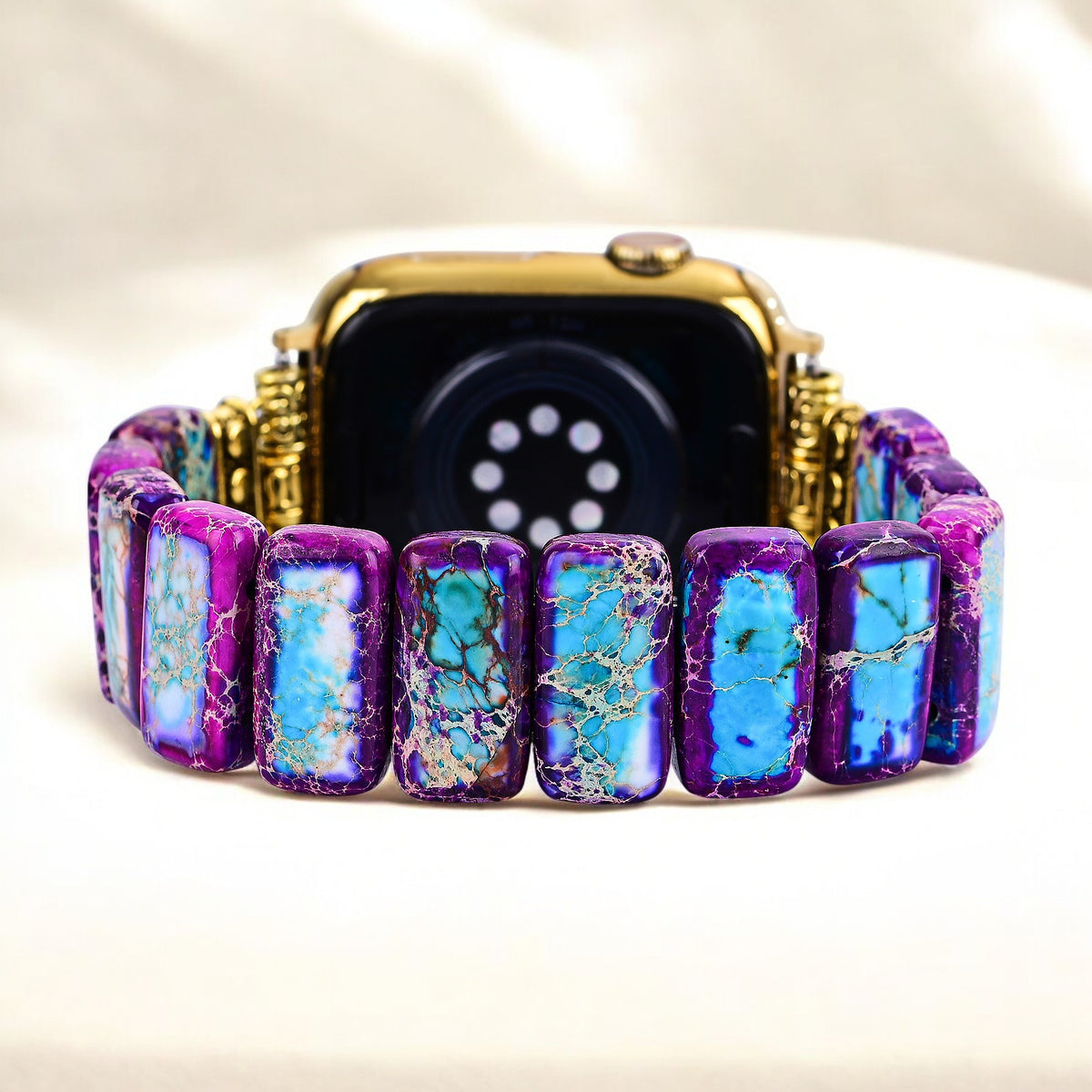 Correa elástica de jaspe tibetano majestuoso para Apple Watch
