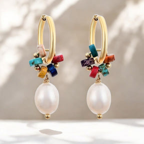 Pendientes de aro Jasper Harmony Pearl