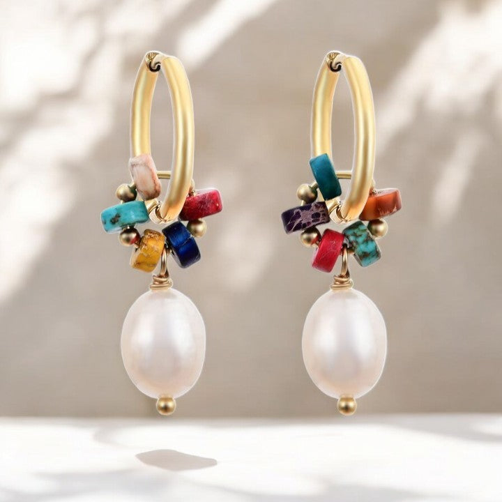 Pendientes de aro Jasper Harmony Pearl