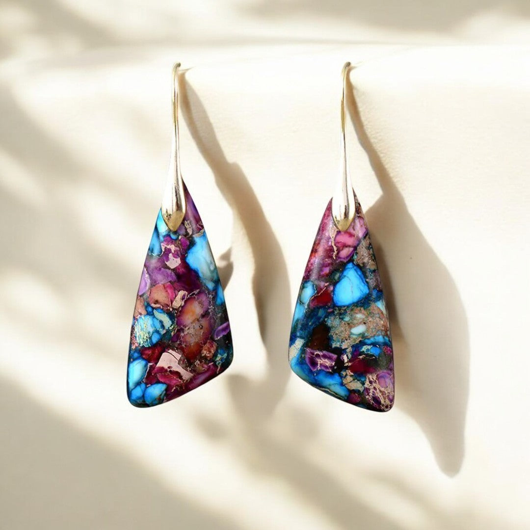 Pendientes Jaspe Glamour Malva