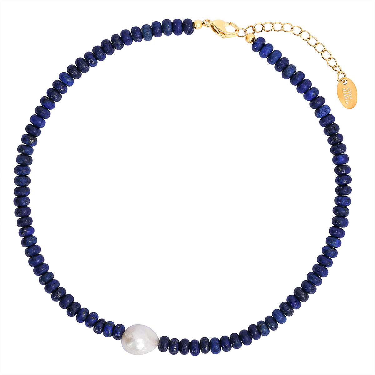Collar de perlas de lapislázuli medianoche