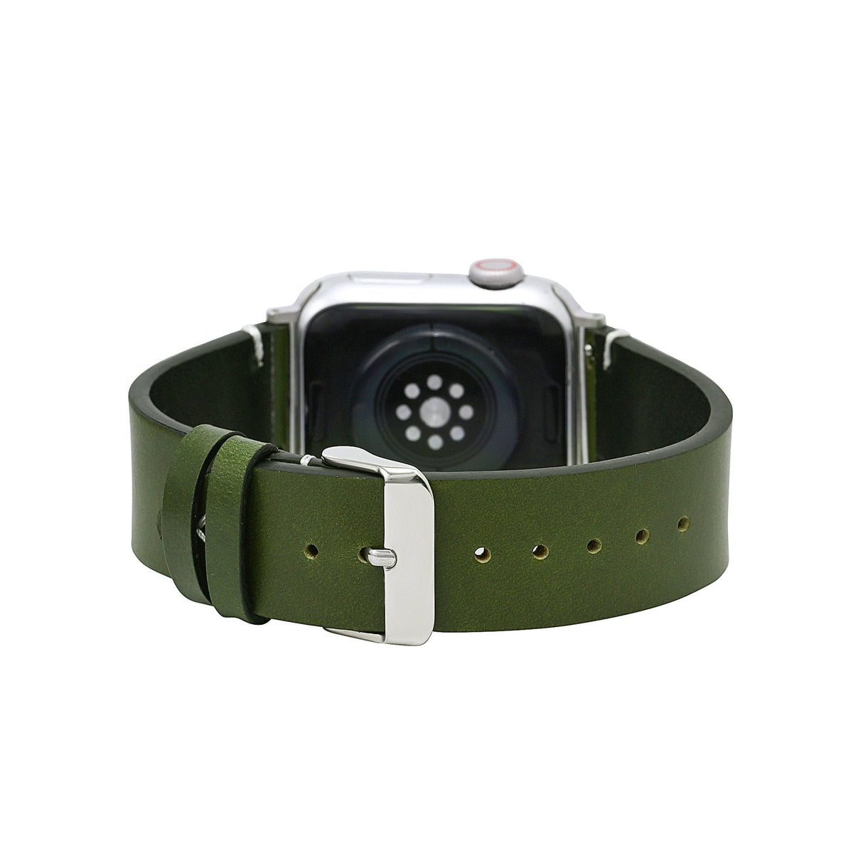 Correa de cuero verde para Apple Watch para hombre