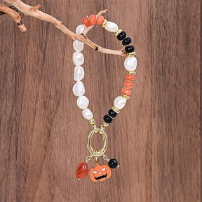 Pulsera de perlas con brillo navideño
