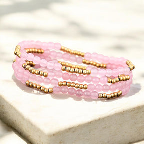 Set de Pulseras de Radiancia de Cuarzo Rosa