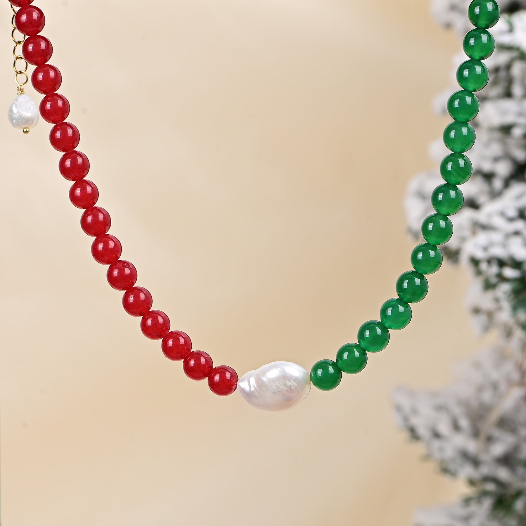 Collar de perlas de Navidad Winterberry