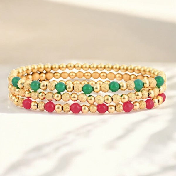 Conjunto de pulseras elegantes y festivas para Navidad