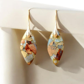 Pendientes Terra Hues Leaves Jasper