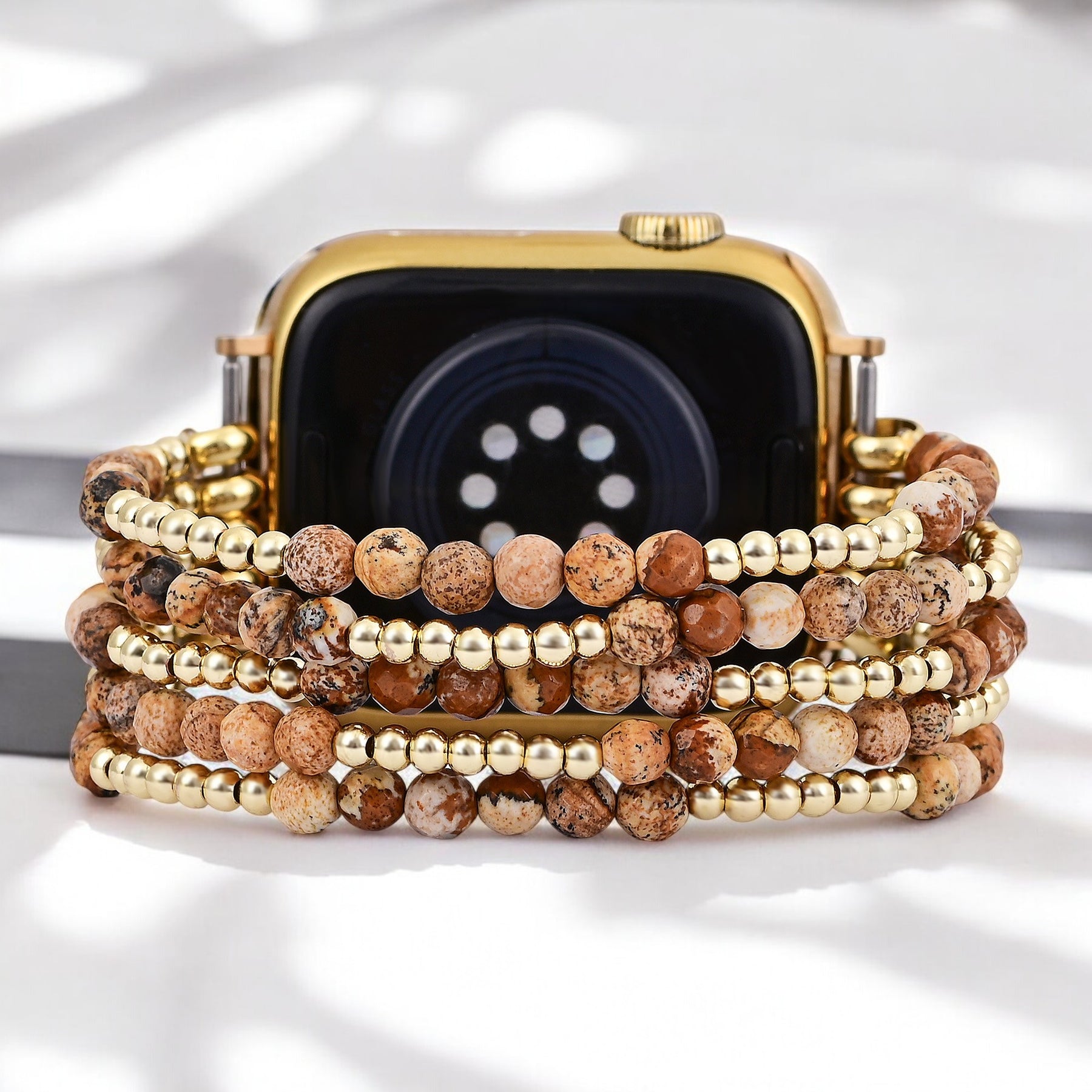 Correa elástica Golden Earth Jasper para Apple Watch