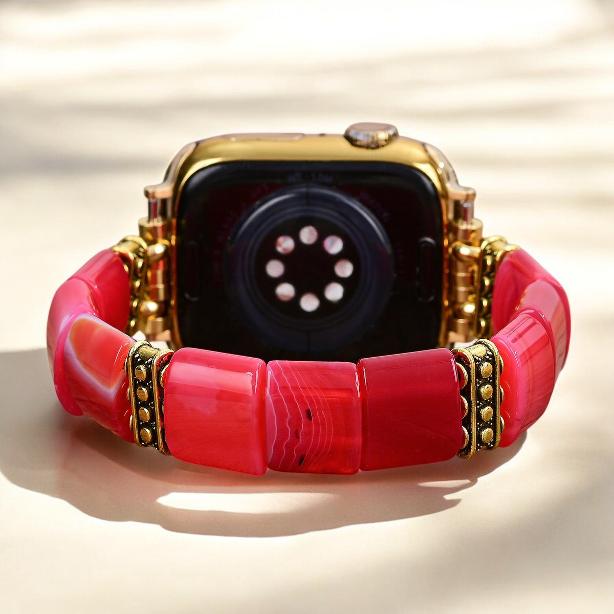 Pulsera elástica de ágata Ruby Essence para Apple Watch