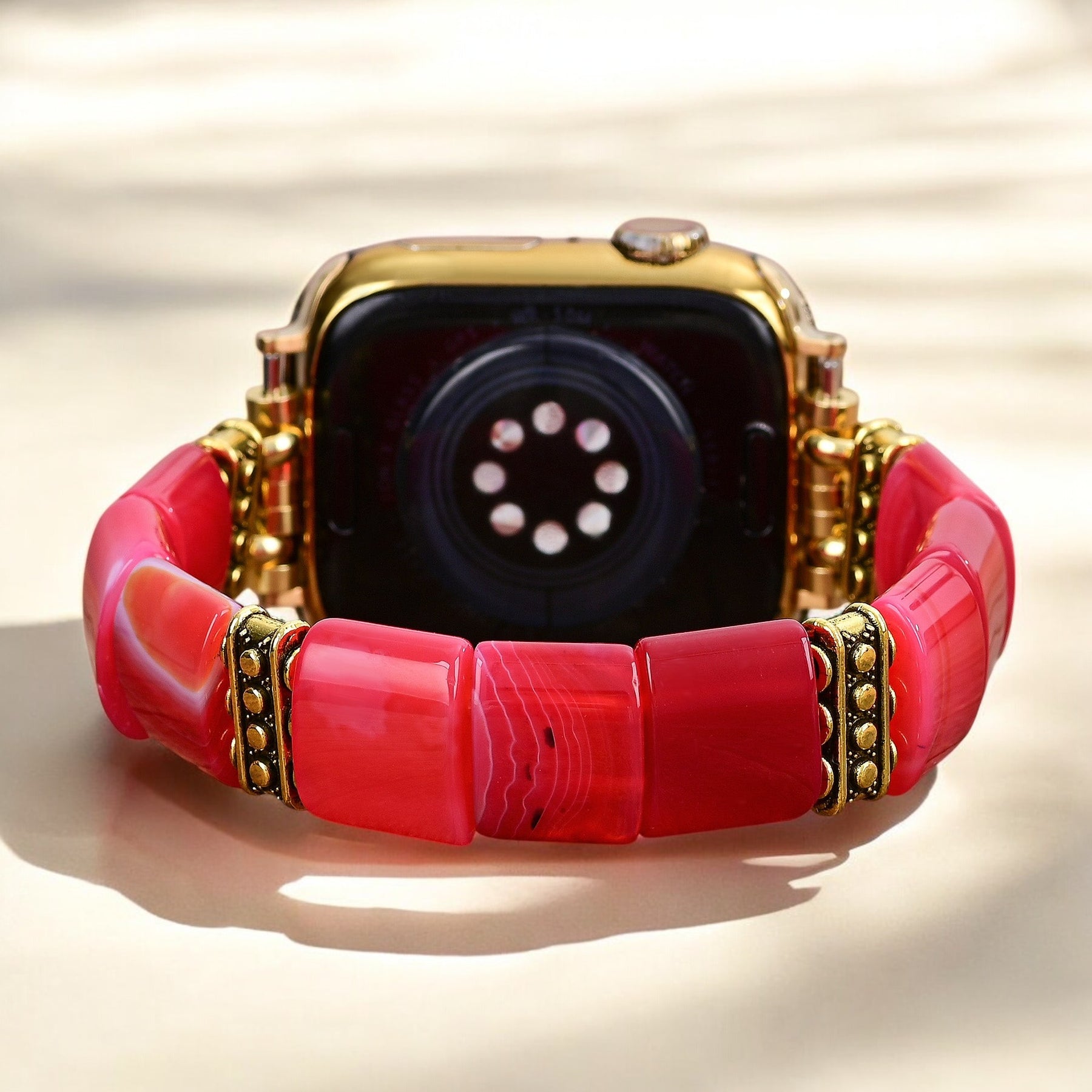 Pulsera elástica de ágata Ruby Essence para Apple Watch