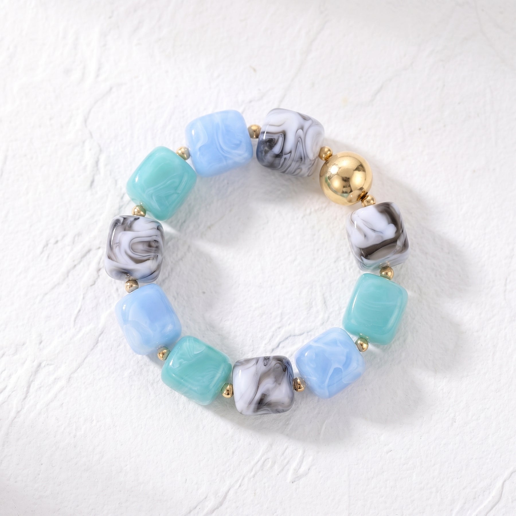 Pulsera gruesa de cuentas variadas Ocean Mist