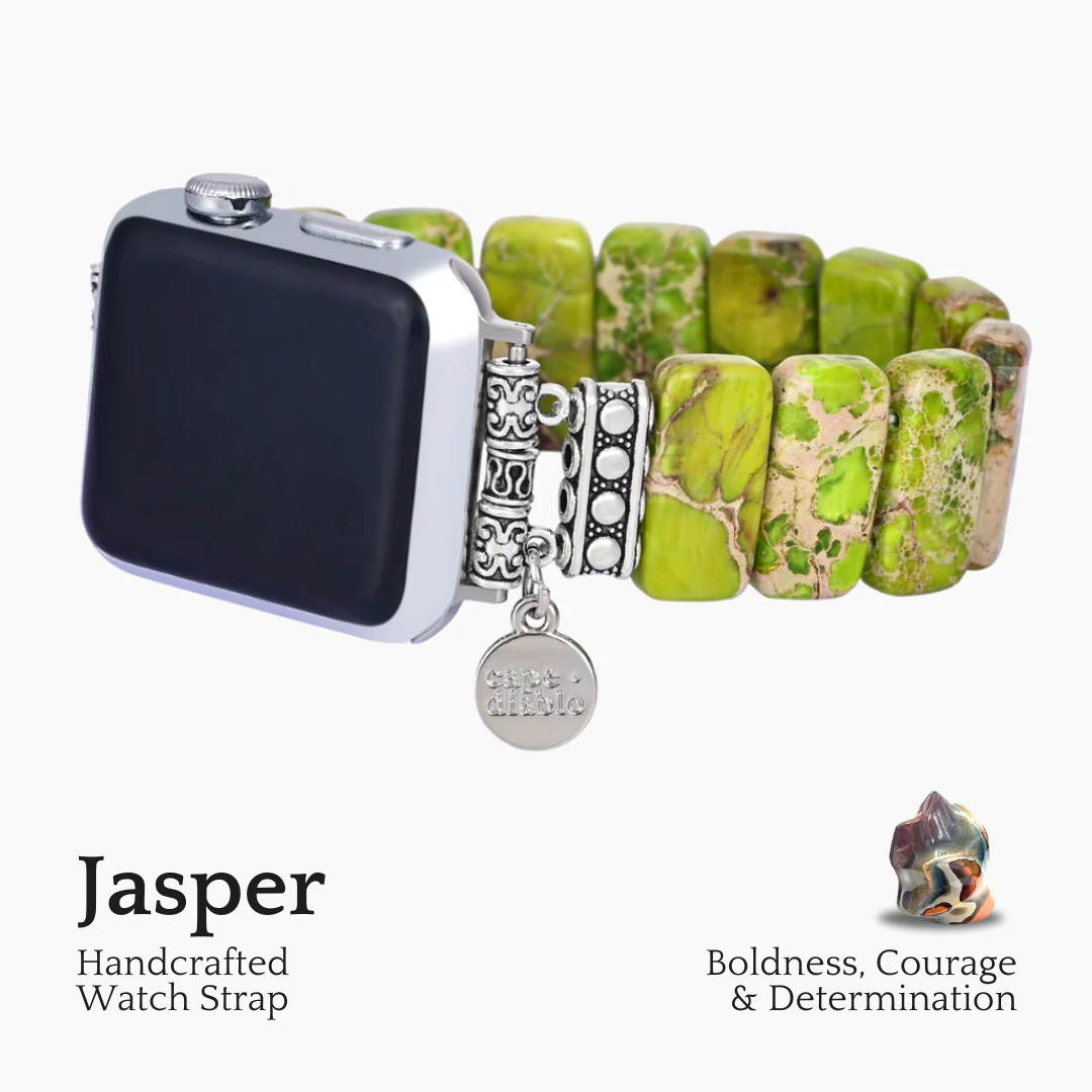 Correa elástica de jaspe tibetano lima para Apple Watch