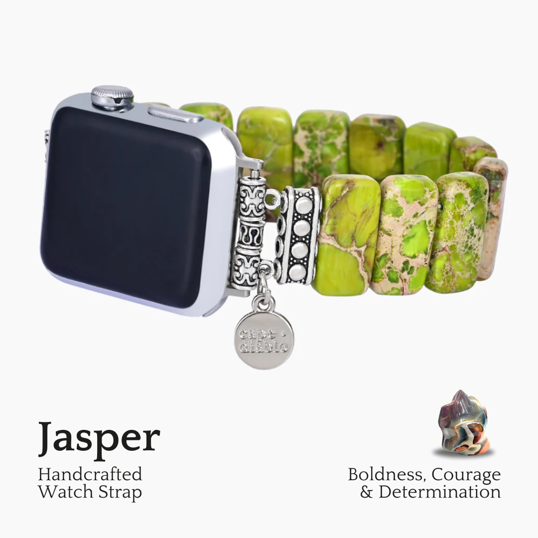 Correa elástica para Apple Watch de jaspe tibetano color lima