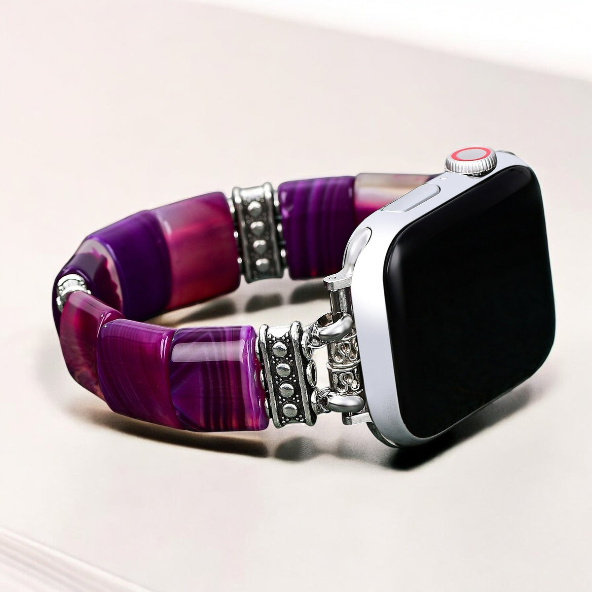 Correa de Apple Watch de Ágata Aura Amatista Stretch