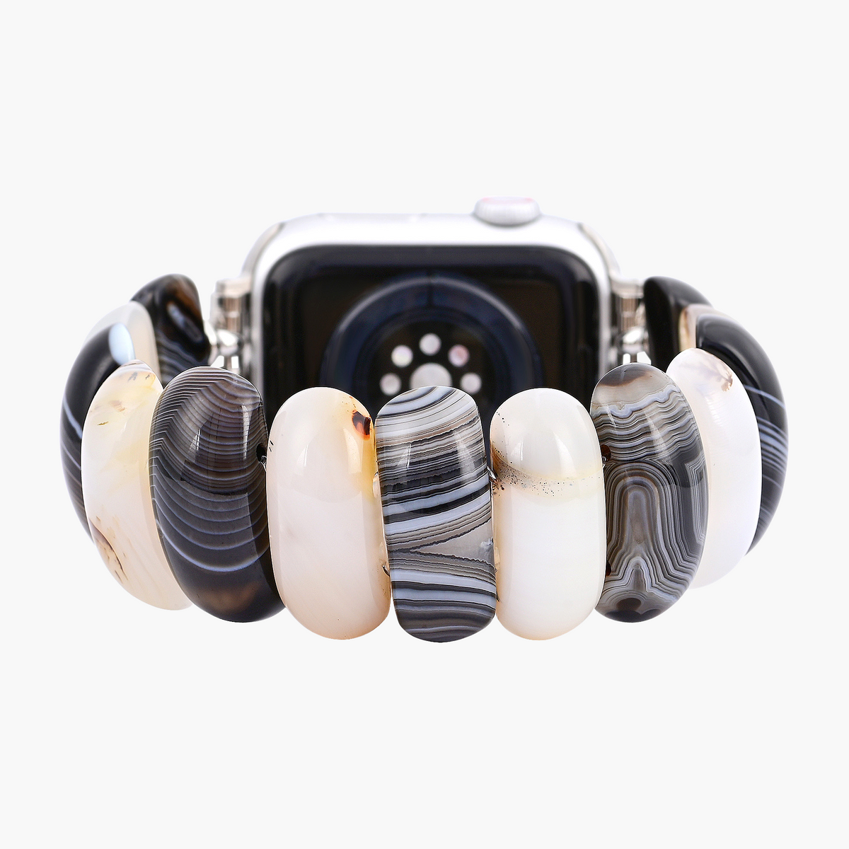 Correa elástica de ágata escarcha obsidiana para Apple Watch
