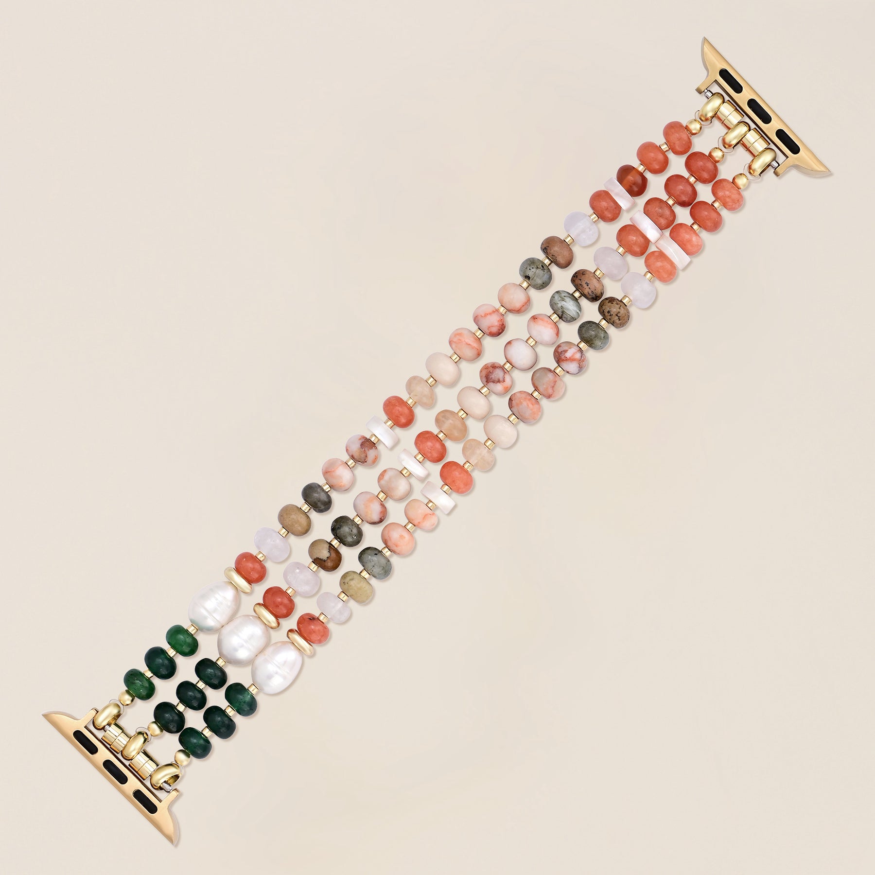 Correa elástica de piedra natural coral para Apple Watch