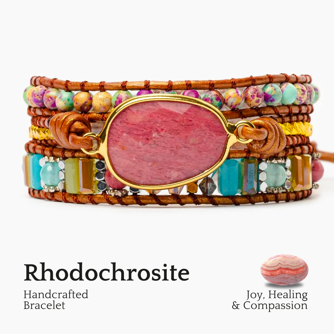 Pulsera envolvente de rodocrosita curativa