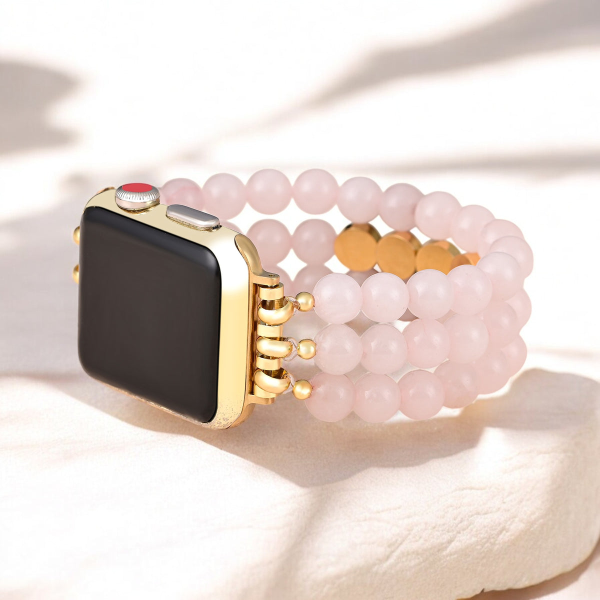 Correa para Apple Watch de inspiración amorosa de cuarzo rosa