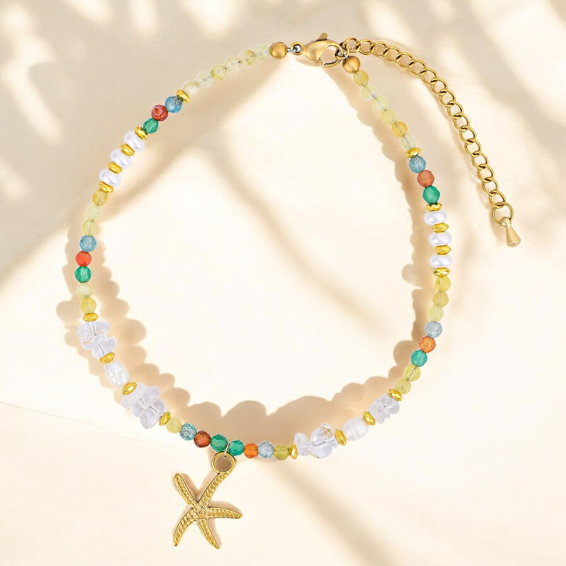 Tobillera de Estrella de Mar Dorada al Atardecer