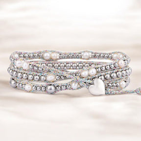 Pulsera envolvente de protección con perla brillante