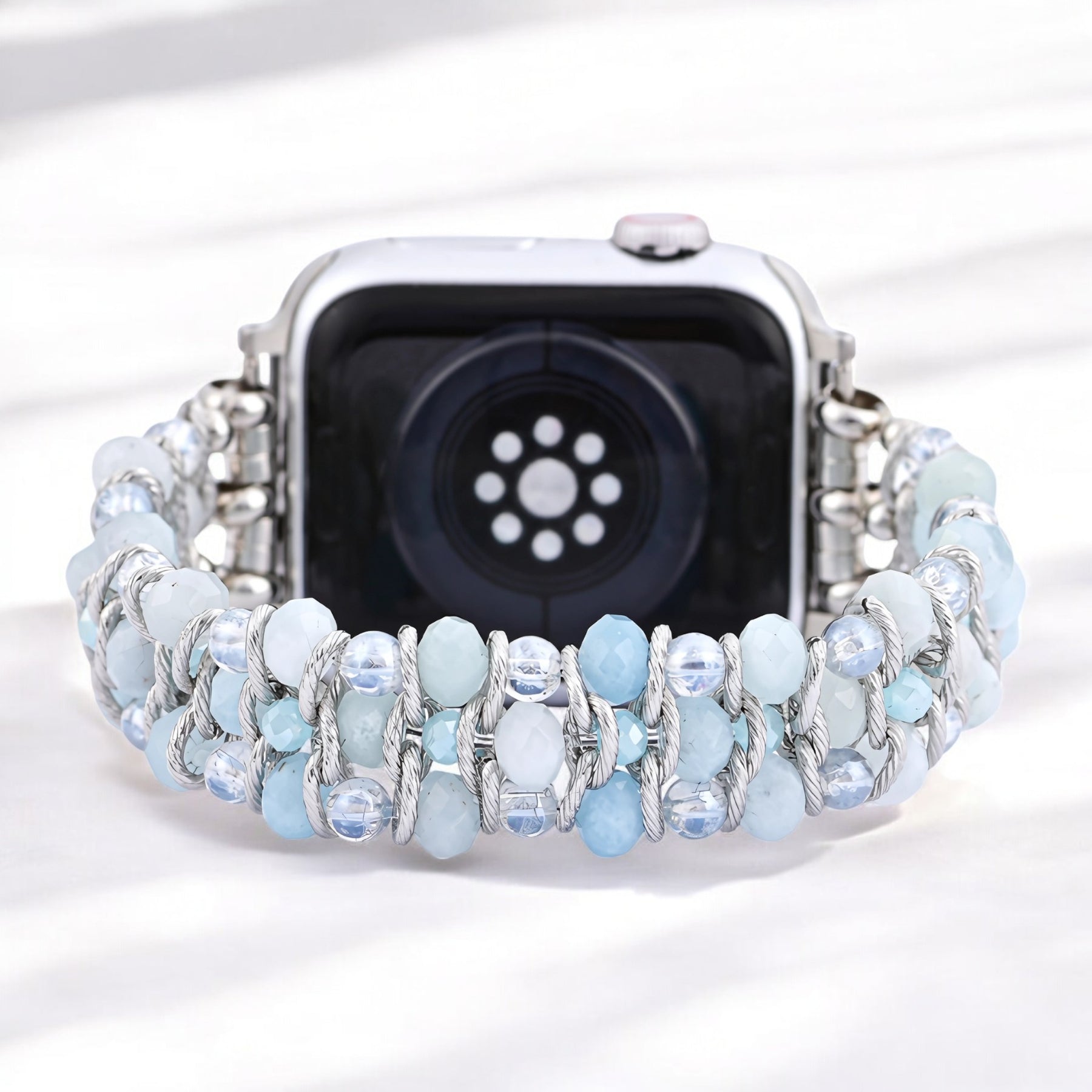 Correa trenzada de zafiro aguamarina para Apple Watch