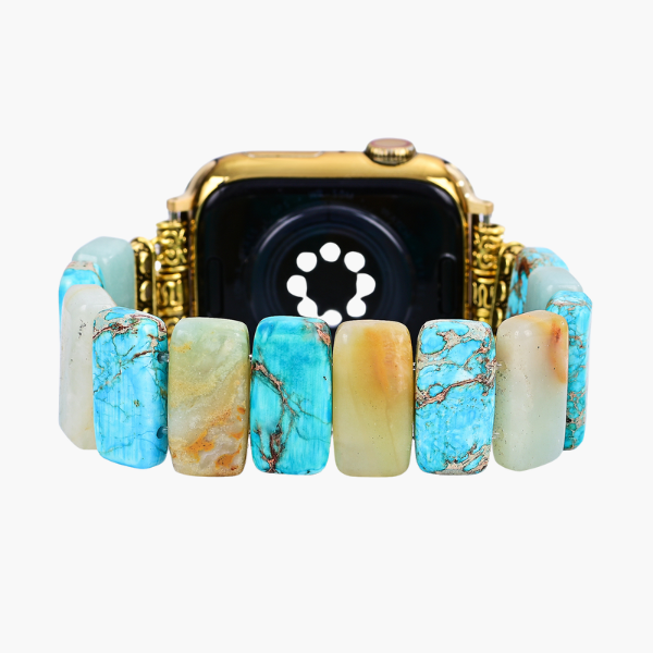 Correa elástica Apple Watch color turquesa y tierra