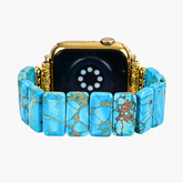 Correa elástica de jaspe tibetano turquesa para Apple Watch