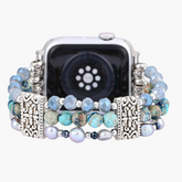 Correa artesanal de jaspe nómada elástica para Apple Watch