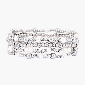 Conjunto de pulseras de perlas brillantes