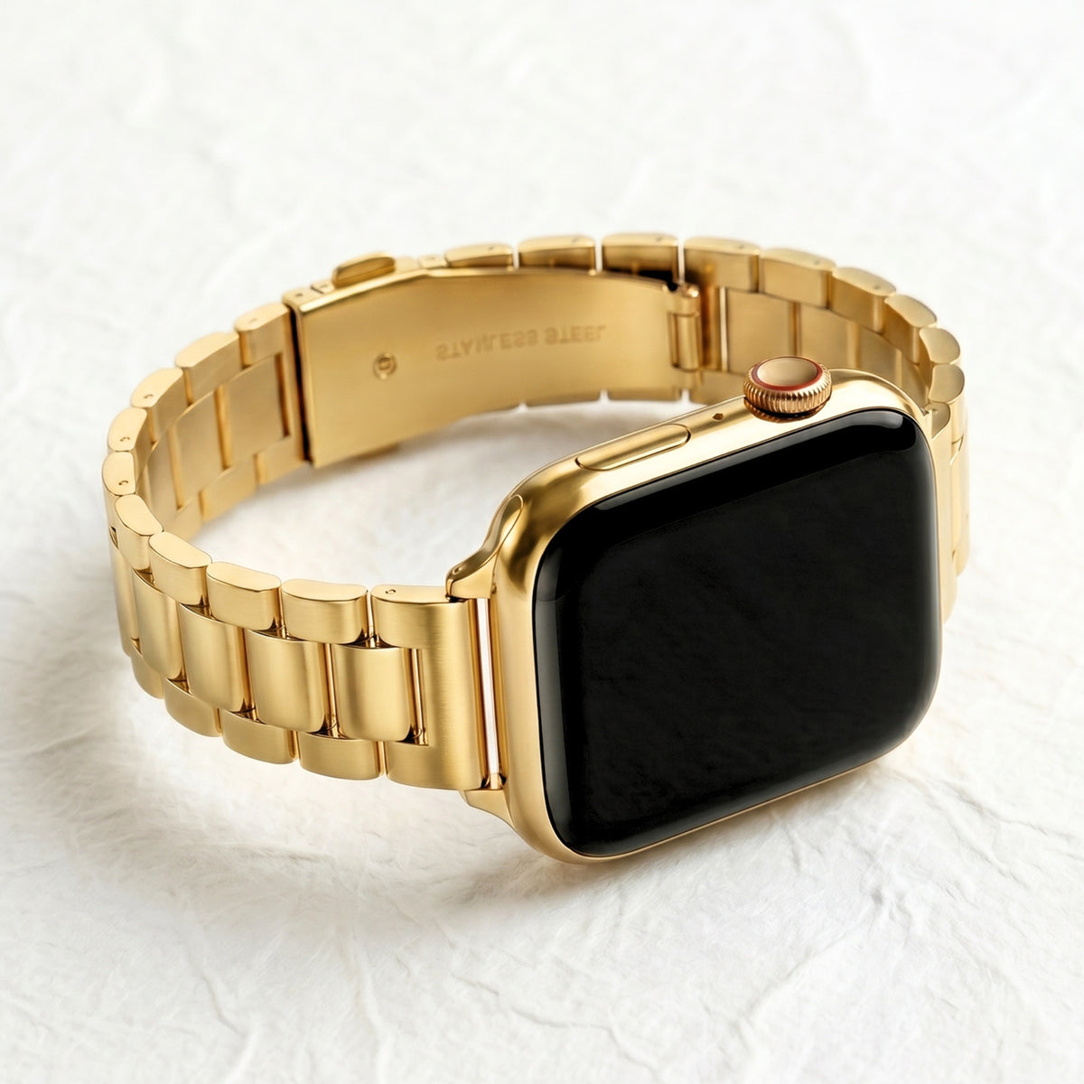 Correa clásica de lujo dorada para Apple Watch
