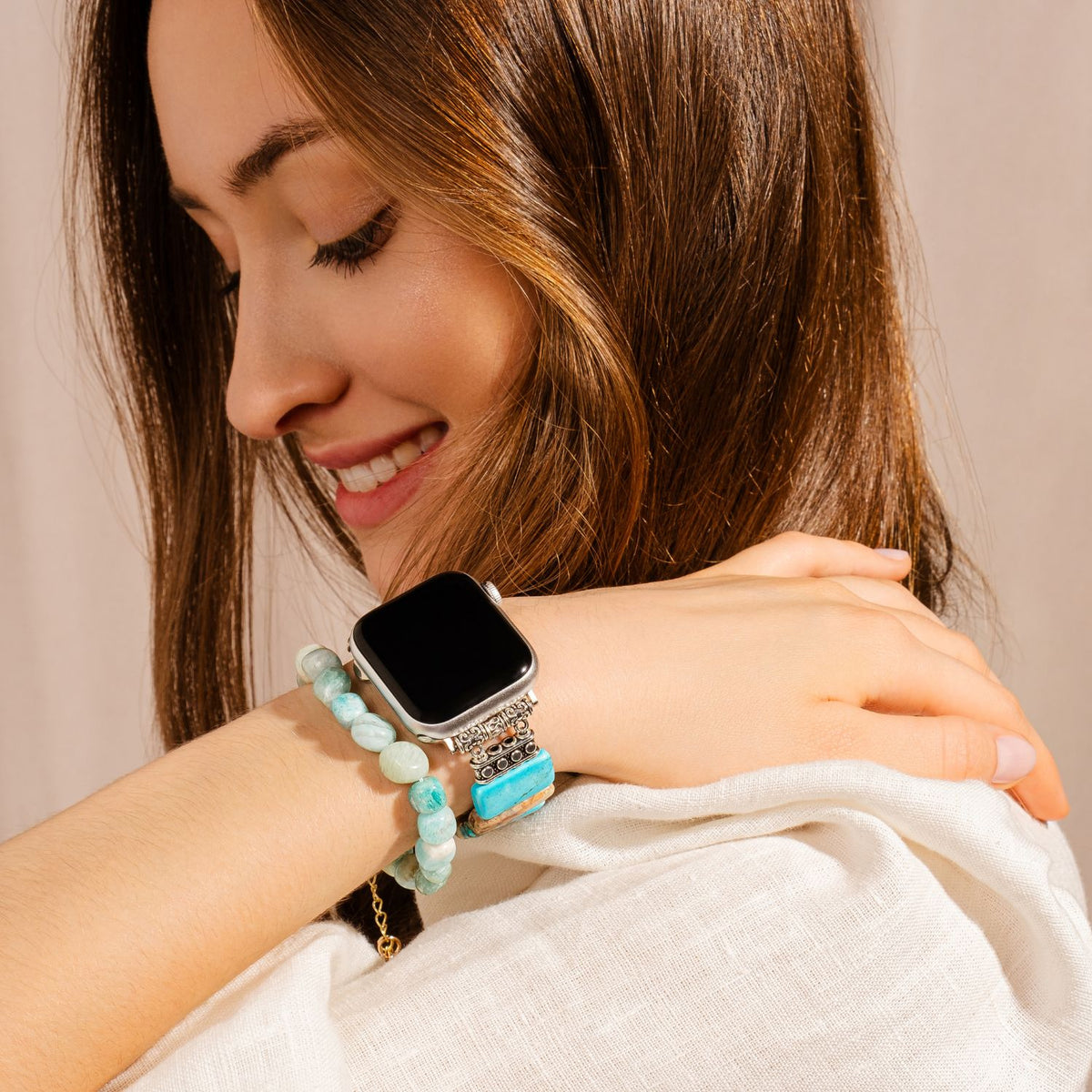 Correa elástica turquesa costera Apple Watch