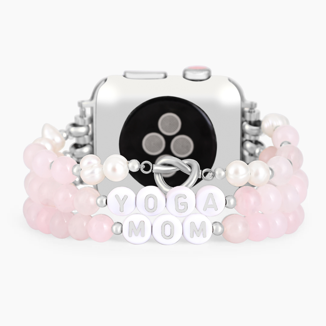 Correa elástica para Apple Watch Yoga Mom de cuarzo rosa