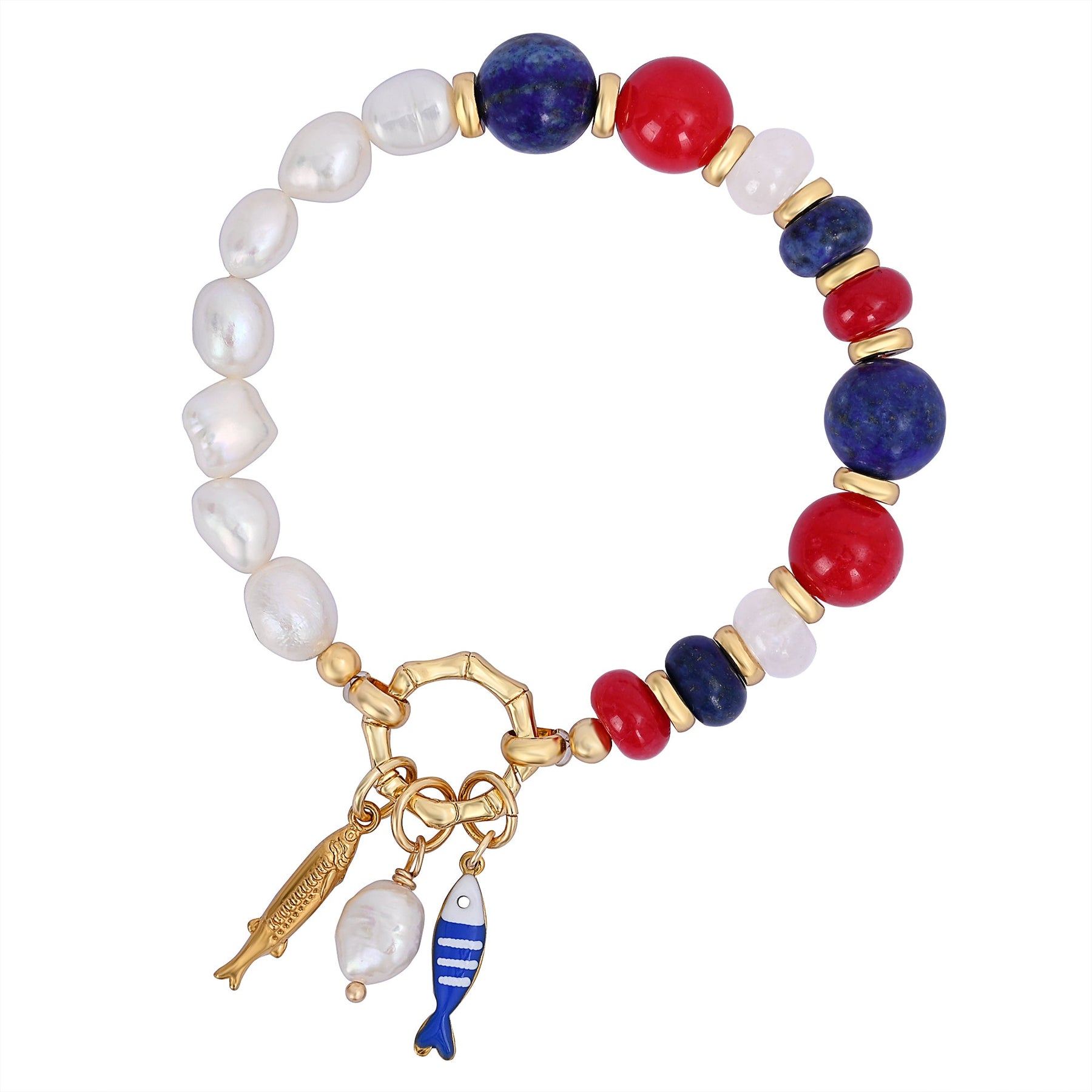 Pulsera con encanto de perla Lapis