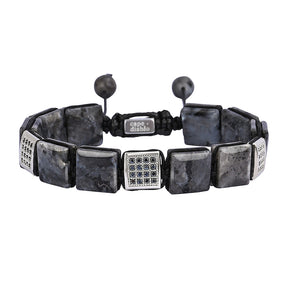 Pulsera negra de labradorita para hombre