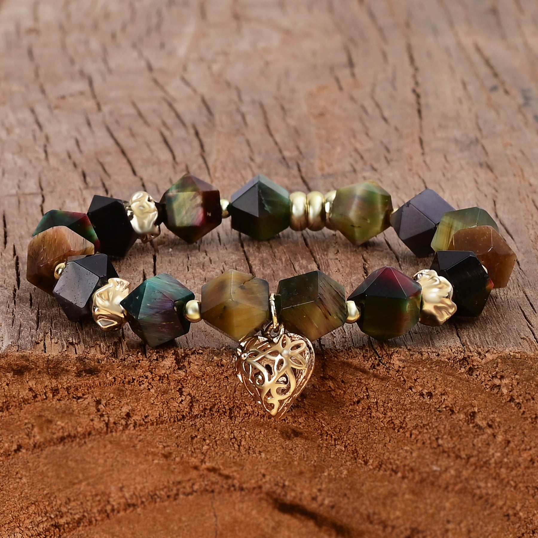 Pulsera de Encanto de Amor de Piedra Lunar