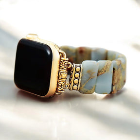Correa elástica de jaspe tibetano de la Tierra para Apple Watch