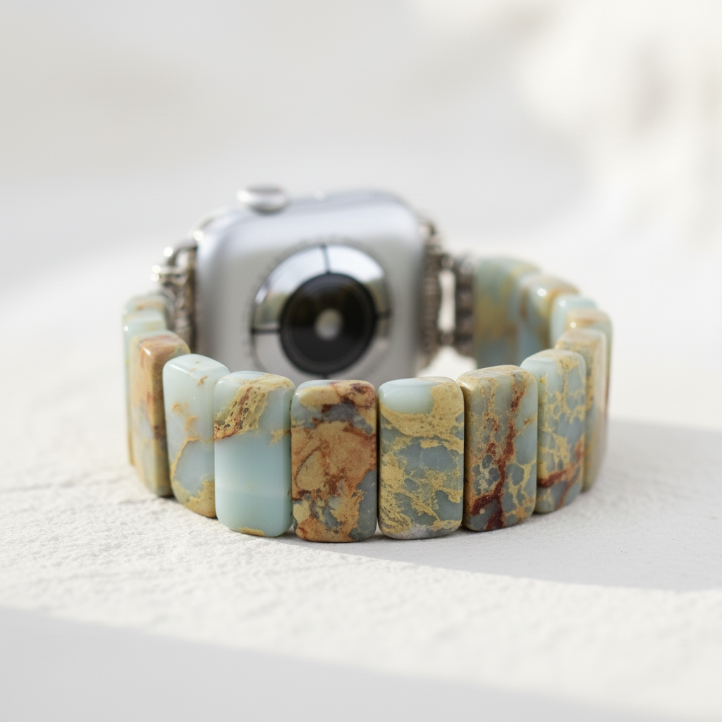 Correa elástica de jaspe tibetano de la Tierra para Apple Watch
