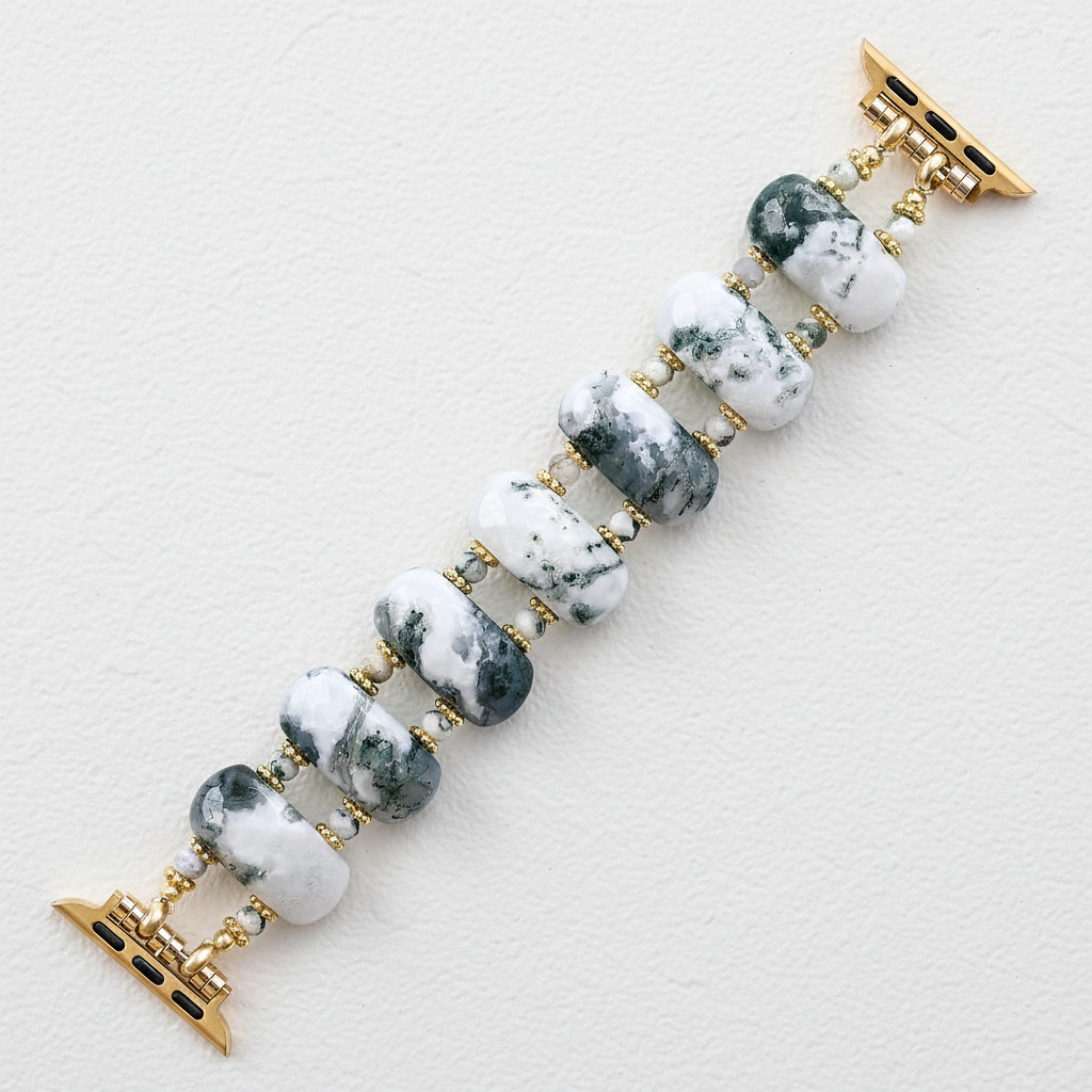 Correa elástica de tierra de ágata de bosque para Apple Watch