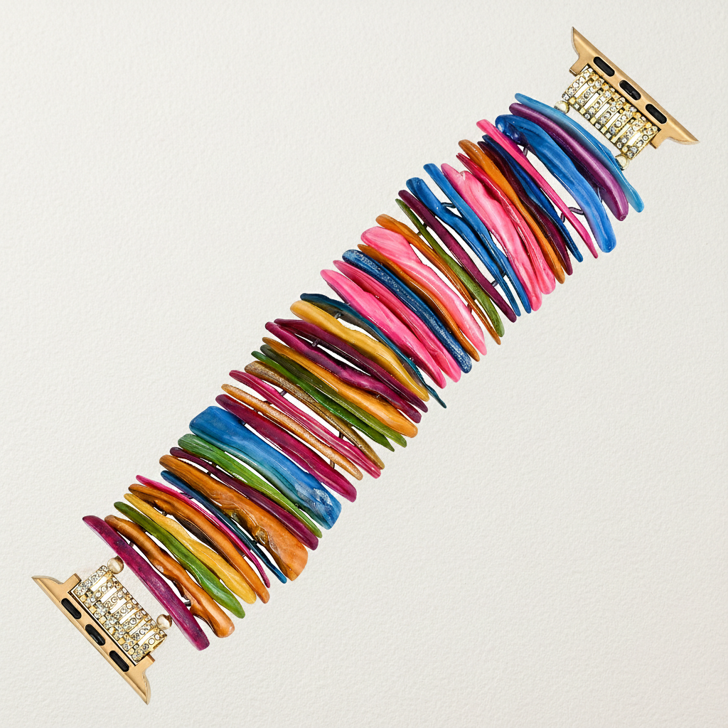 Correa elástica para Apple Watch con cubierta dorada de dopamina