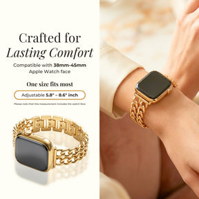 Correa de lujo curva dorada para Apple Watch