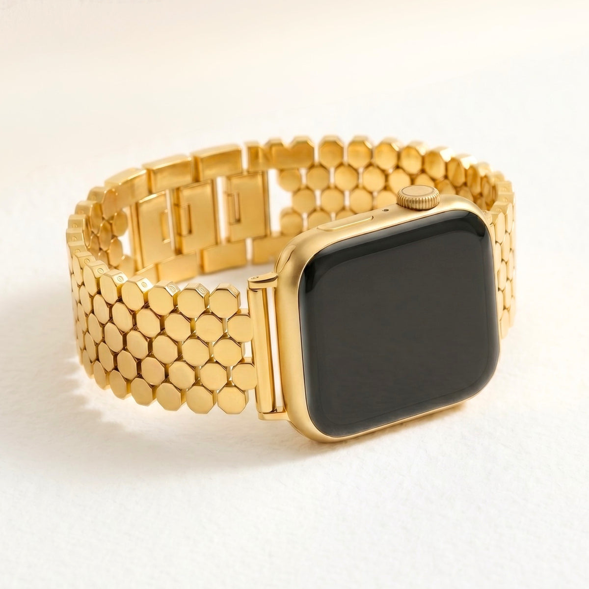 Correa de lujo para Apple Watch en panal dorado