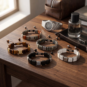 Pulsera amarilla de ojo de tigre para hombre