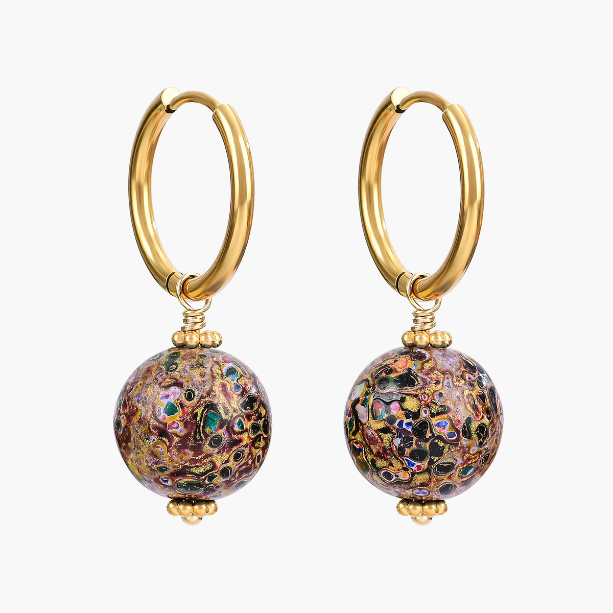 Pendientes de aro Cosmic Bloom Speckle Orb