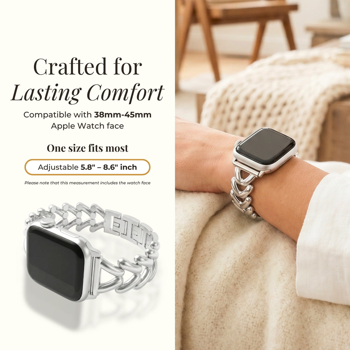 Correa de lujo para Apple Watch trenzada de platino