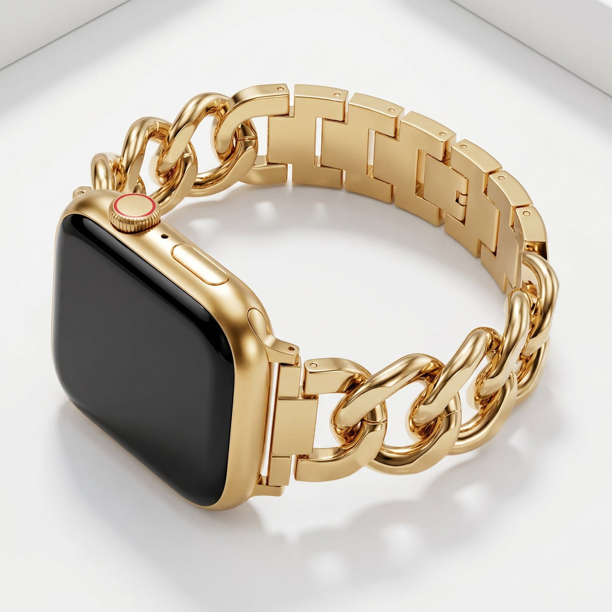 Correa de lujo tejida dorada para Apple Watch