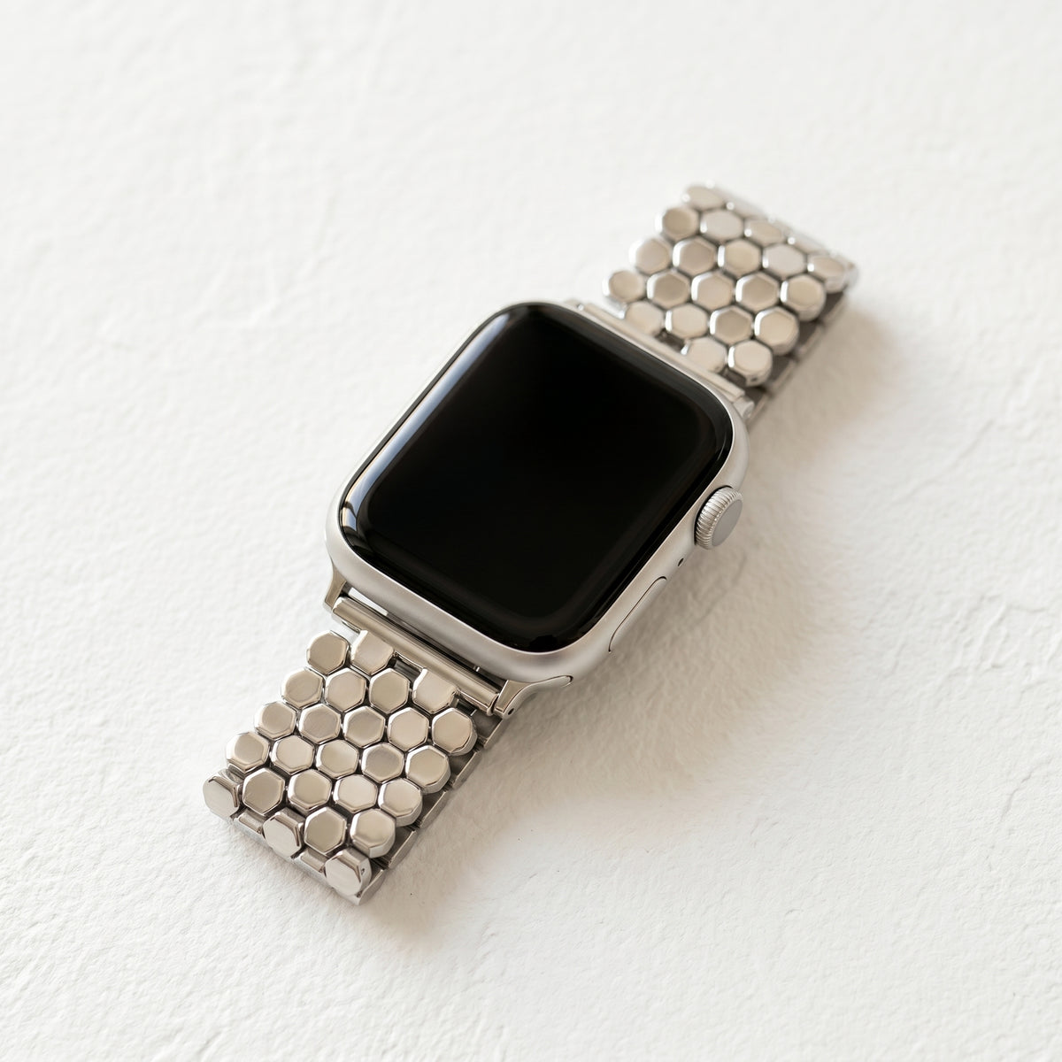 Correa de lujo para Apple Watch en panal plateado