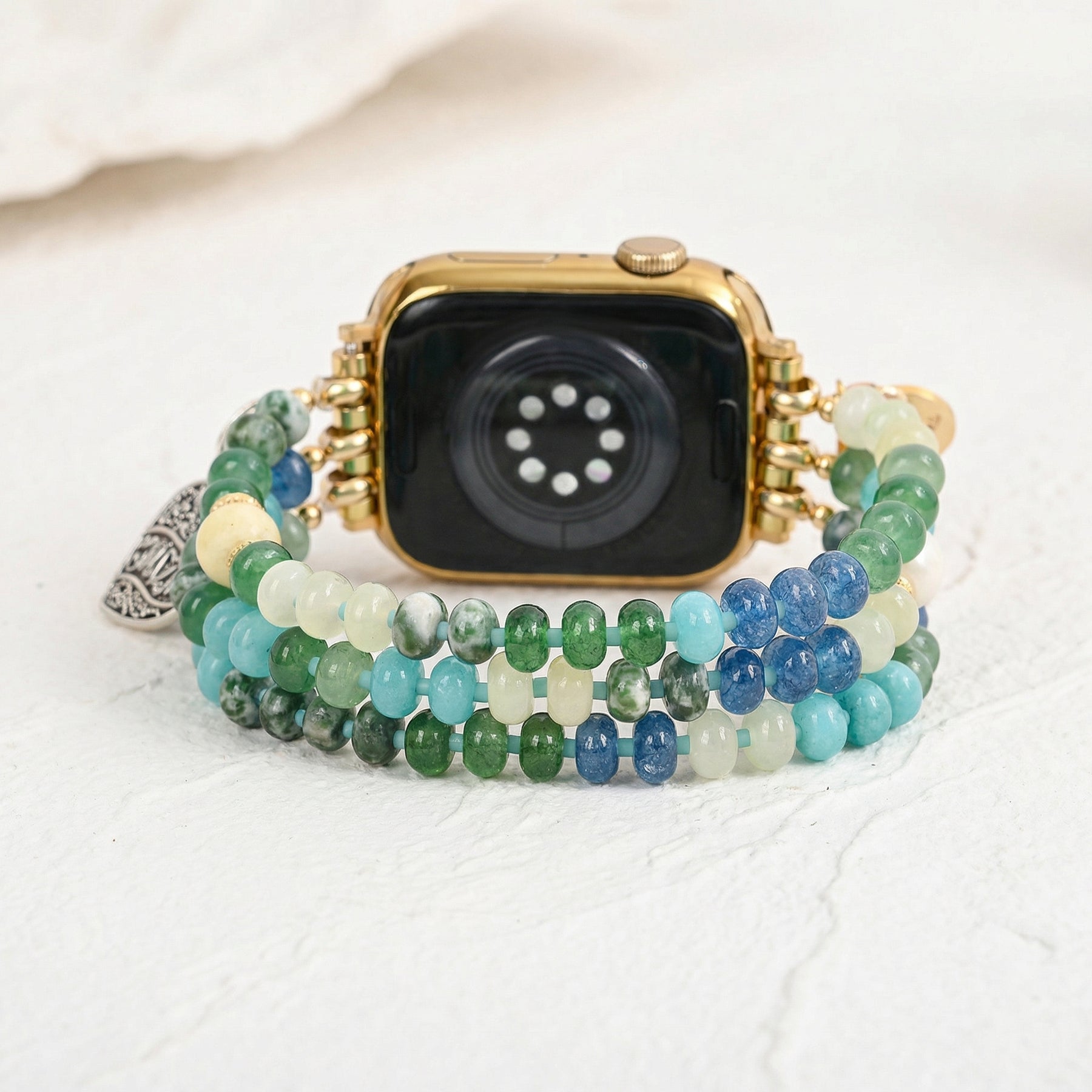Correa elástica Jade Pearl Love MOM para Apple Watch