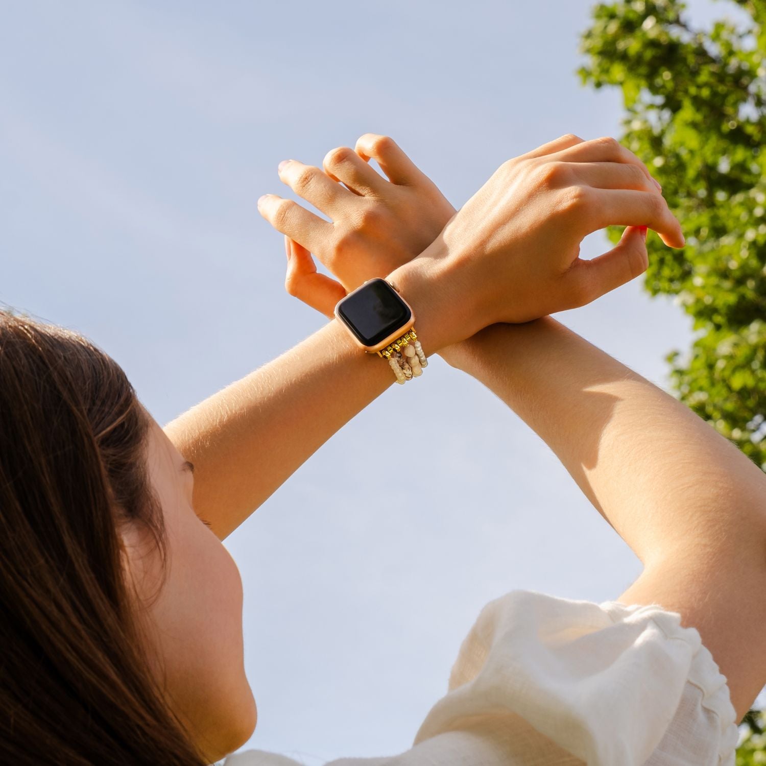 Correa para Apple Watch Harmony de ágata iluminada por la luna